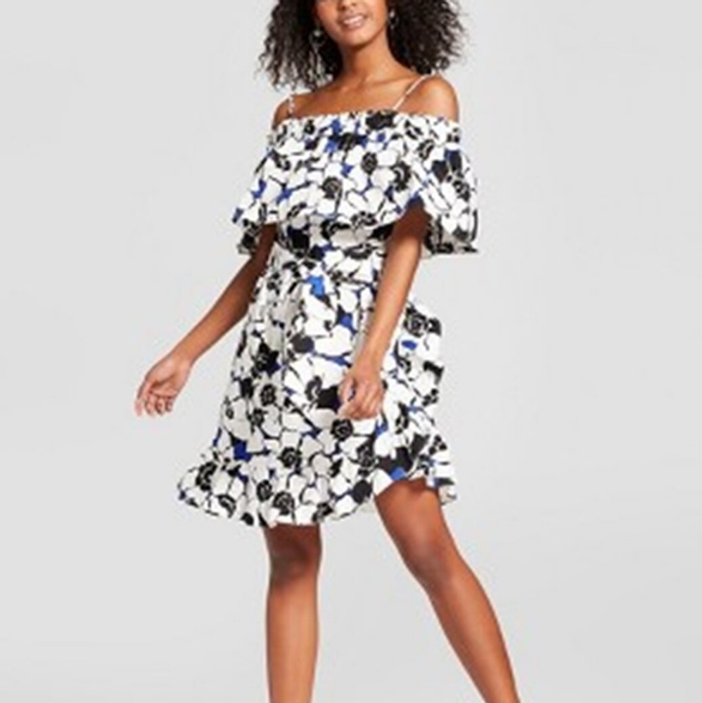 Who What Wear Bardot Floral Dress
